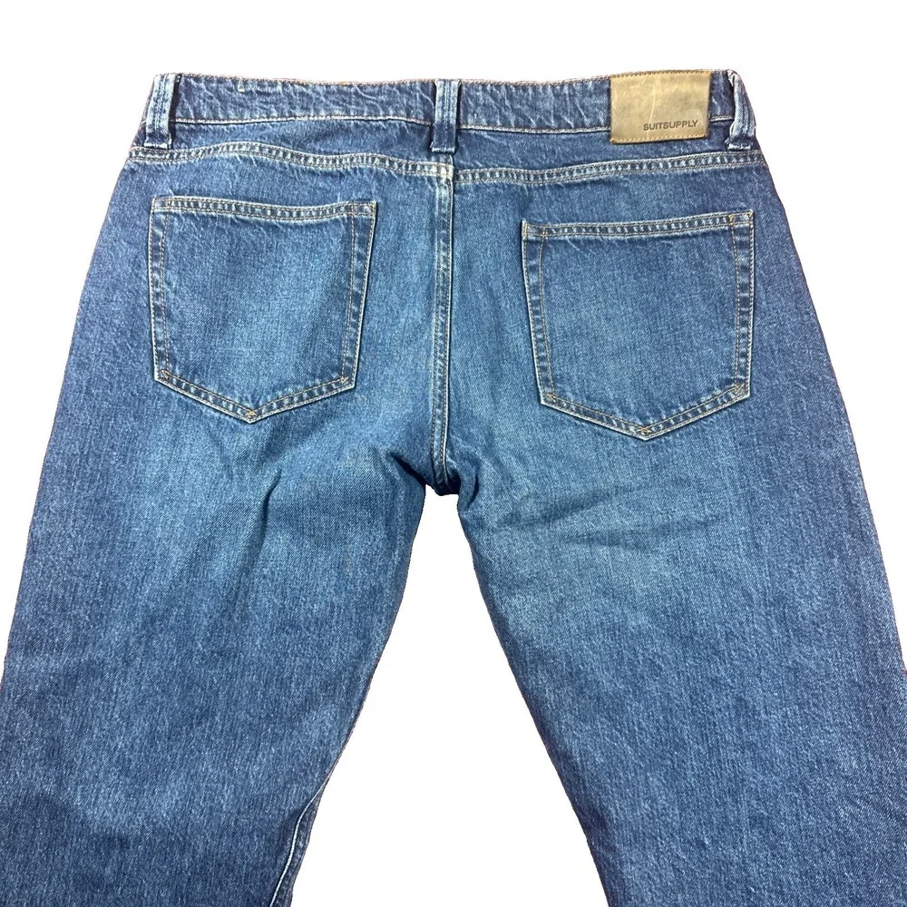 Suitsupply Candiani Denim Jeans Mens Fit 35/33 Blue Italian Button Fly Selvedge